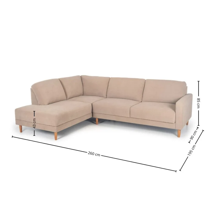 Rinconera Tana - Tela Aquaclean - 3 + Chaise - A fabricar en Beige - Sillones y sofás, Uruguay | Nyr, vista 4