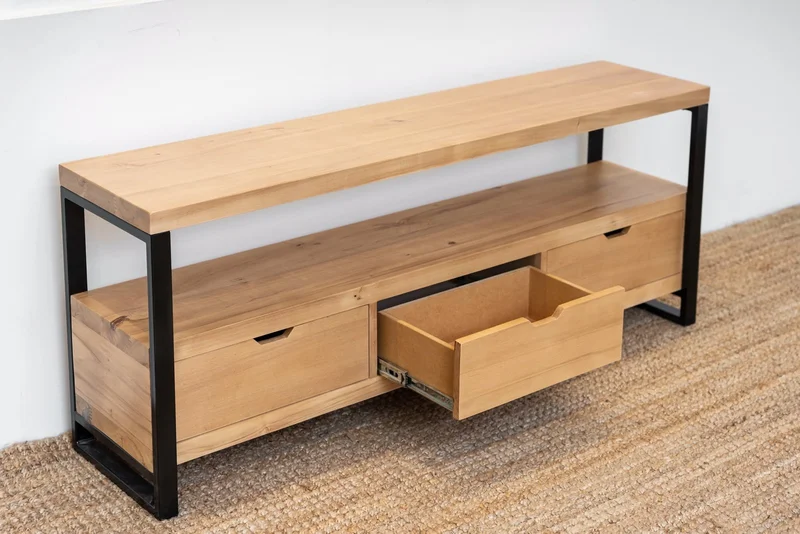 Rack Con Hierro en Madera natural - Muebles para TV, Uruguay | Marvic, vista 3