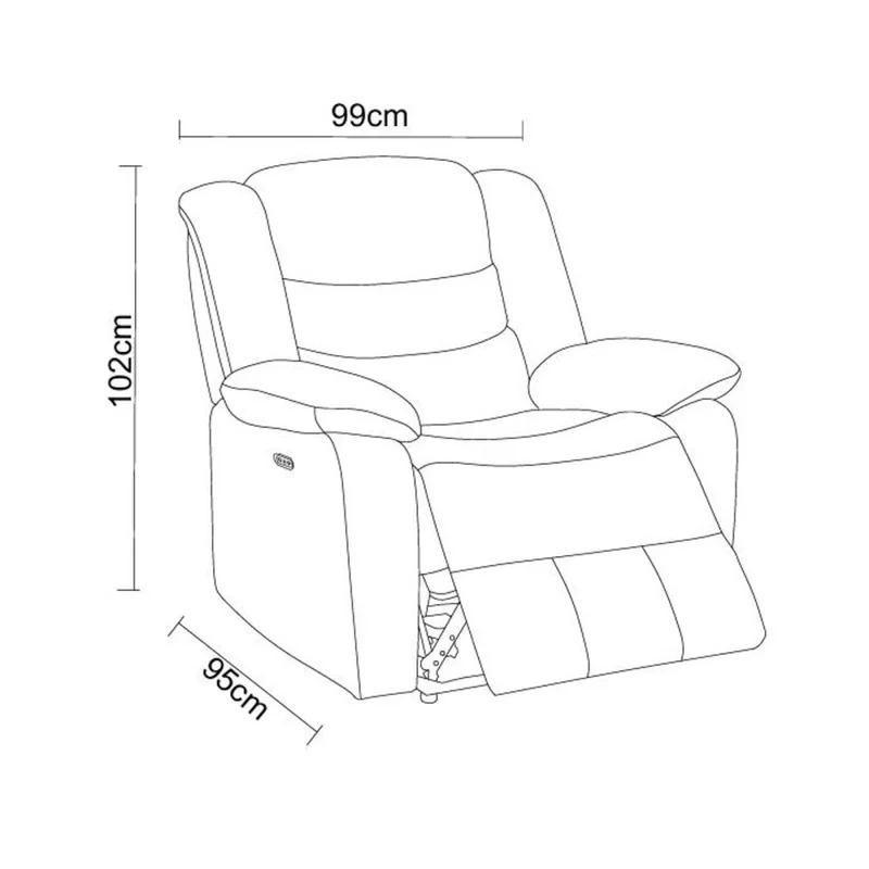 Recliner Eléctrico Tela Gris Marsella Ii en Gris - Sillones y sofás, Uruguay | Divino, vista 9