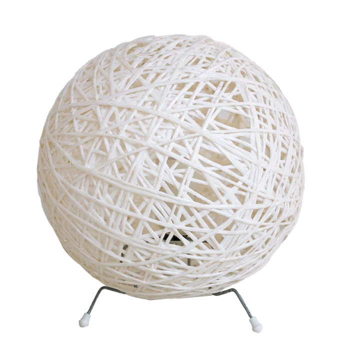 Lámpara Portátil Esfera 20 cm - Hilo de cartón en Blanco - Lámparas de mesa, Uruguay | Bascuhouse