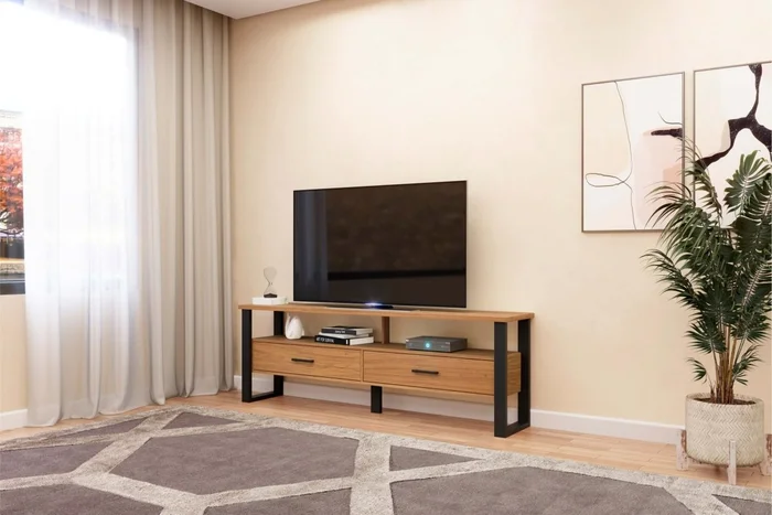 Rack para tv F42 180CM Industrial 100% MDF - Linea Factory en Marrón - Muebles para TV, Uruguay | Balton, vista 5