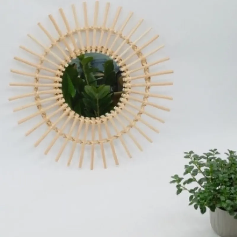 Espejo Decorativo Sol Chico en Madera natural - Espejos, Uruguay | Finkel