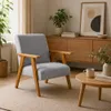 Poltrona Alta Moderna Tapizada Tela Mdp en Beige - Butacas, banquetas y puffs, Uruguay | Soy Hogar, vista 4 de 4