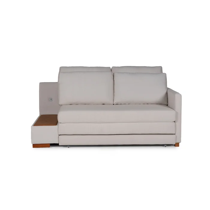 Sofá Cama Niki - Con mesa - Tela Rústica - 9831 (Parma Beige) en Beige - Sillones y sofás, Uruguay | NYR, vista 2