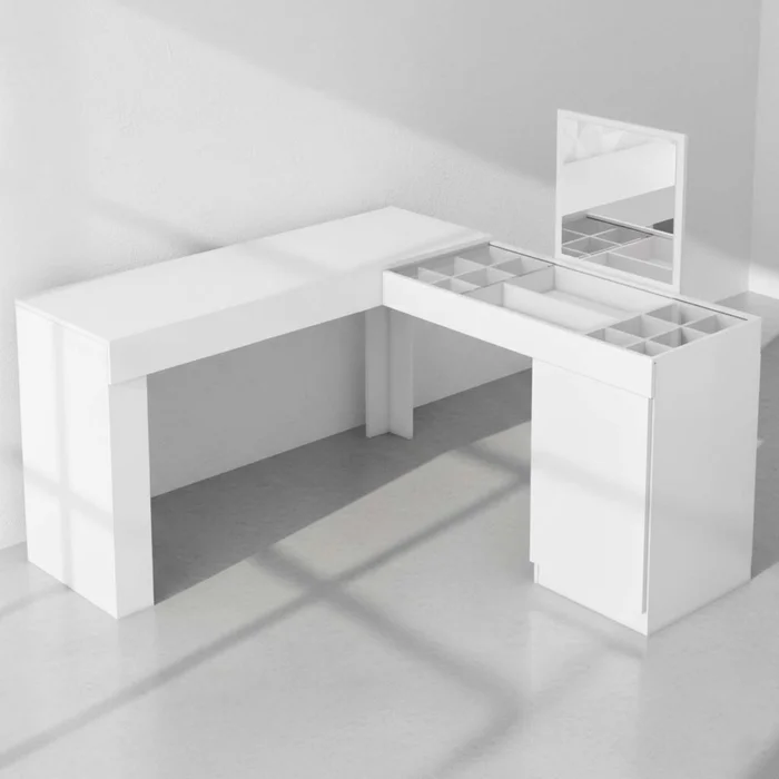 Tocador Mdp Blanco Crystal en Blanco - Escritorios, Uruguay | Divino