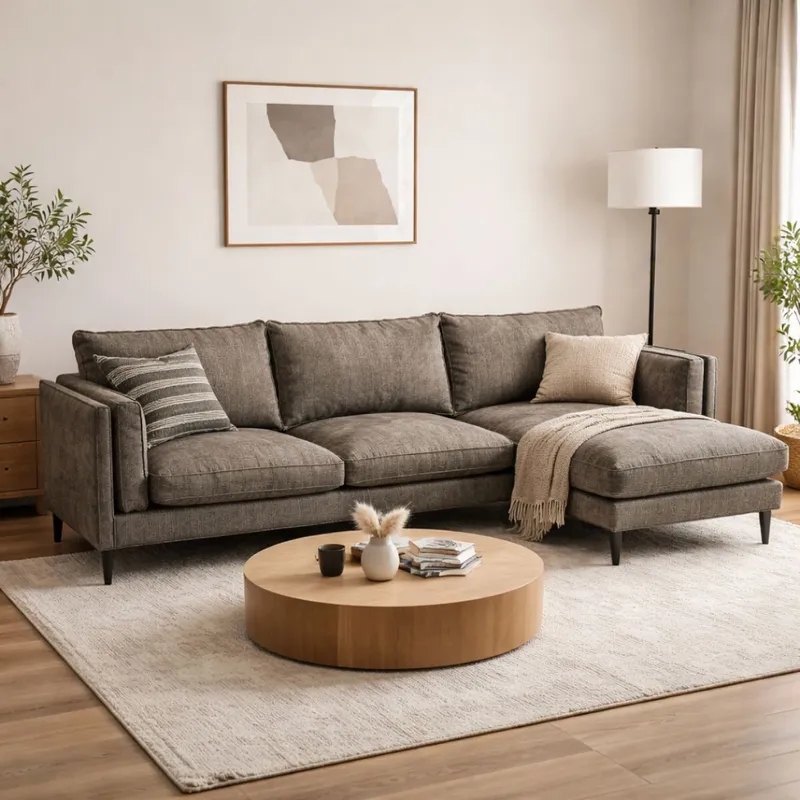 SOFA CON CHAISE PATAGONIA Gris DERECHO - Sillones y sofás, Uruguay | Viasono