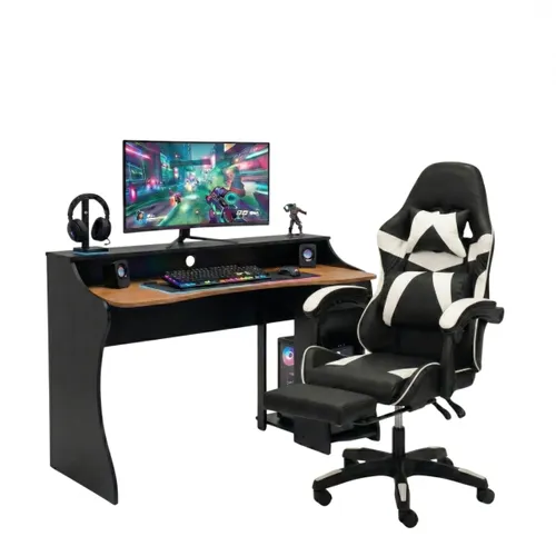 Combo Escritorio + Silla Gamer - Blanco en Multicolor - Escritorios y sillas de escritorio, Uruguay | Rústico Hogar