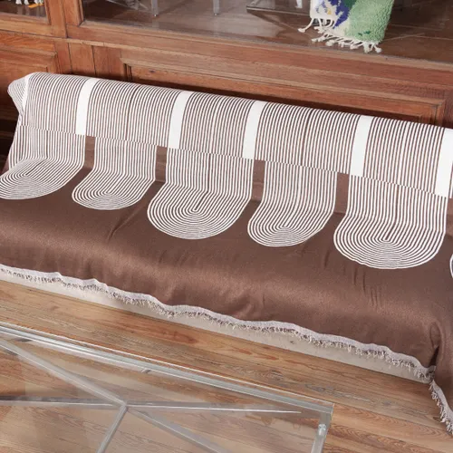 Manta para sillón y cama con diseños semicírculo marrón - 180 x 230 cm en Marrón - Textiles, Uruguay | Buho Store