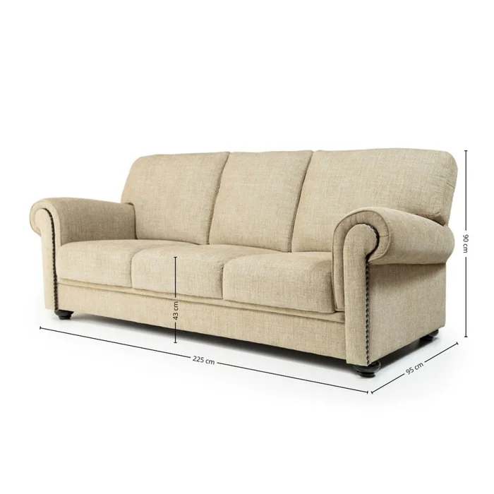 Sofá Gentleman - Tela Aquaclean - 3 cuerpos - A fabricar en Beige - Sillones y sofás, Uruguay | Nyr, vista 4