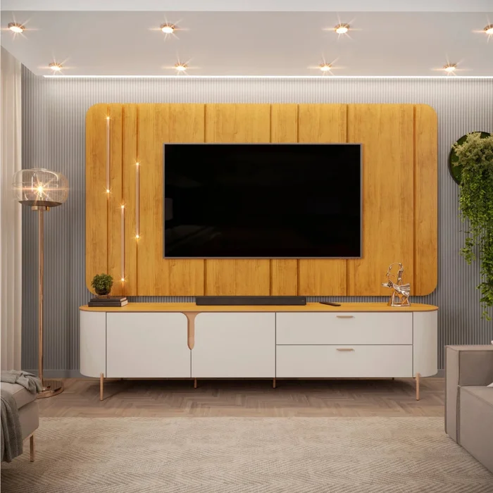 Rack con Panel Celine - Marron - Muebles para TV, Uruguay | Ecowood, vista 2