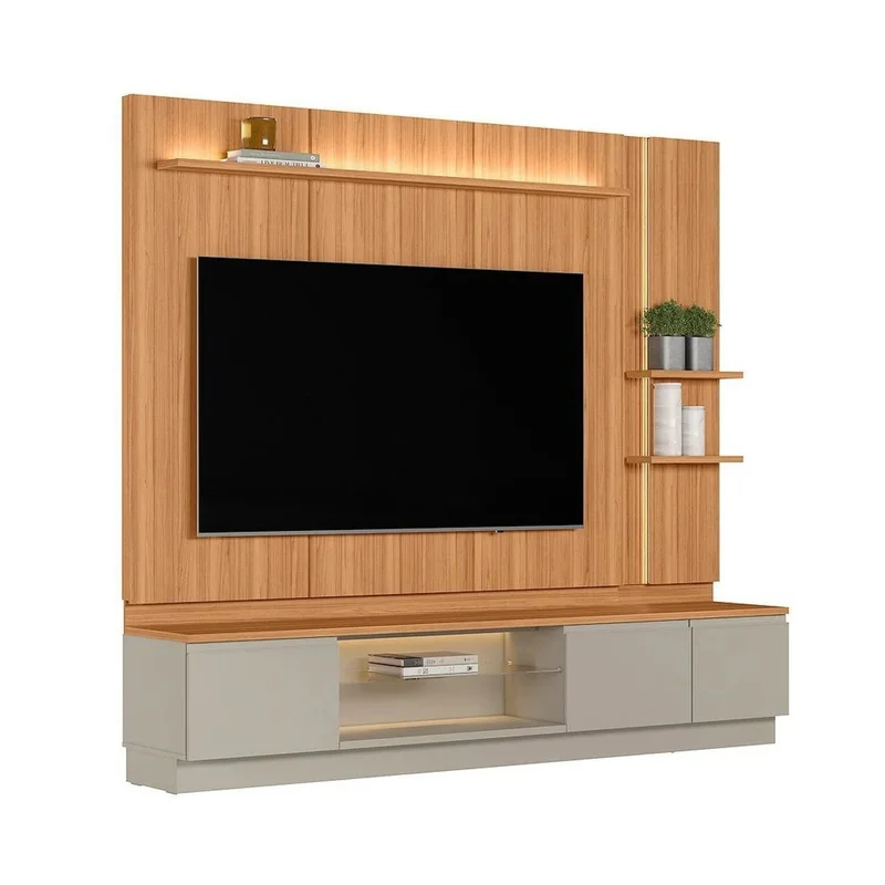 Conjunto Modular - Magnum 245CM - con Led en Madera natural - Muebles para TV, Uruguay | Balton, vista 9
