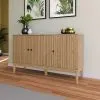 Aparador 3 Puertas 3 Estantes Con Mdp Patas De Madera en Amarillo - Aparadores y recibidores, Uruguay | Soy Hogar, vista 5 de 8