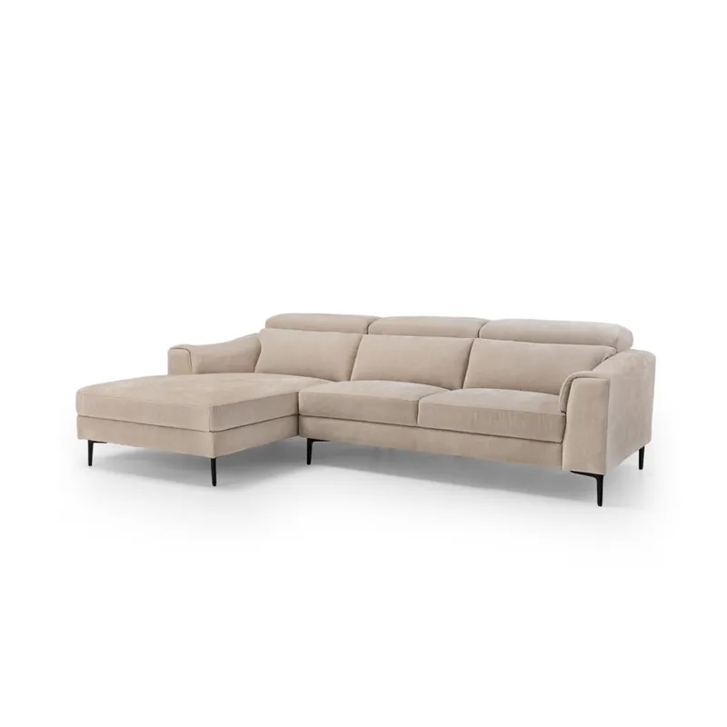 Rinconera Luke - Tela Microfibra - Chaise Izquierdo - 6686-4 Beige en Beige - Sillones y sofás, Uruguay | NYR