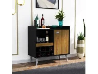 Rack Bodega 8 botellas 1P Nogal/Negro - Muebles para TV, Uruguay | Quesal, vista 8