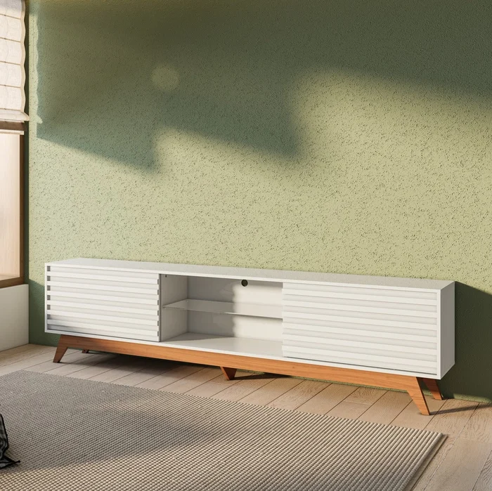 RACK BRISA 220CM - 100% MDF en Blanco - Muebles para TV, Uruguay | Balton, vista 5