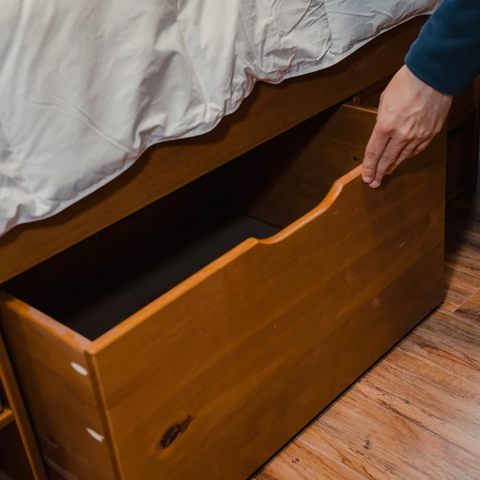 Cama Madera Maciza Con Cajones - Queen - Natural en Marrón - Dormitorio, Uruguay | Ecowood, vista 9