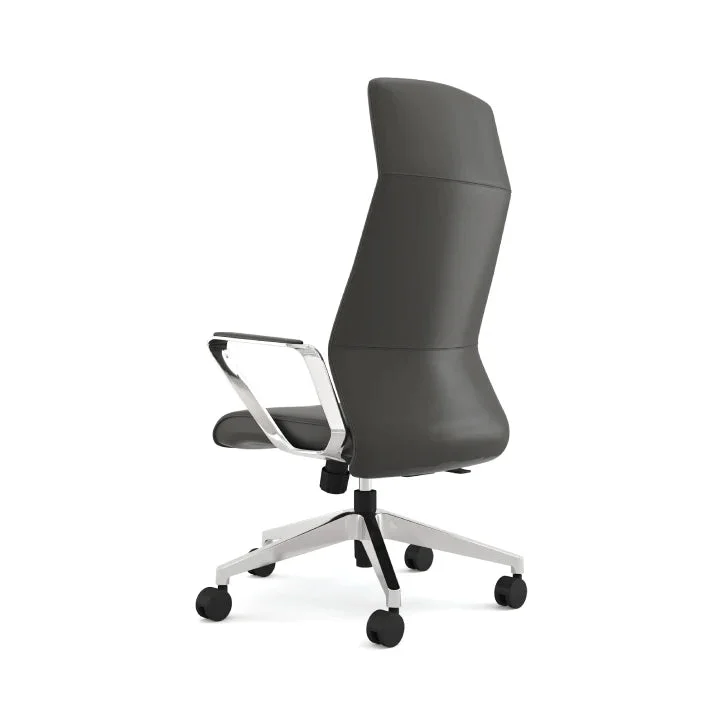 Silla ejecutiva Depa en eco cuero con respaldo alto en Negro - Escritorios y sillas de escritorio, Uruguay | Armo, vista 3