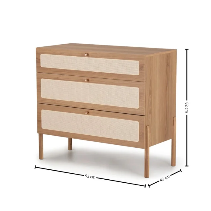 Comoda Oslo - Natural con tejido en Marrón - Cómodas, Uruguay | NYR, vista 3