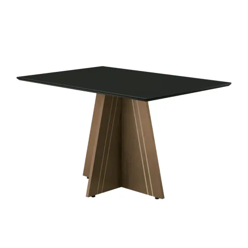 Mesa Dublin 1.36x0.90 Mts Light C/vidrio Color Preto en Negro - Mesas de comedor, Uruguay | Castro