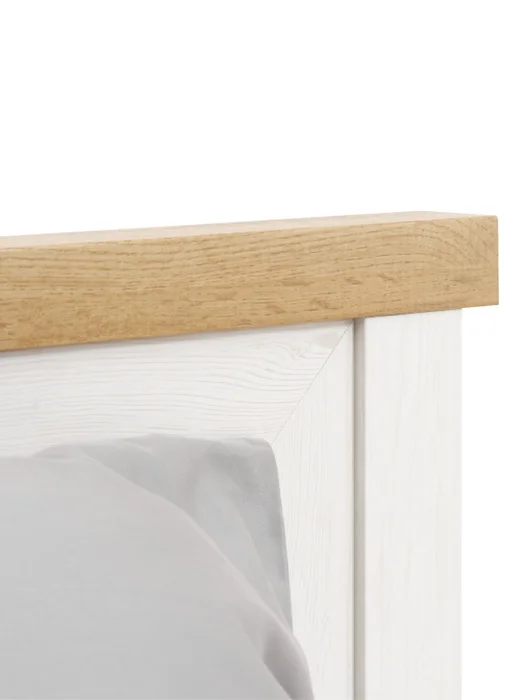 Estructura cama MARKSKEL 1 Plaza 90x200 roble/bl en Blanco/roble - Dormitorio, Uruguay | JYSK, vista 2