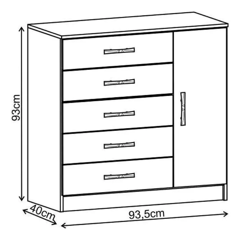 Comodas Cajoneras 5 Cajones 1 Puerta Dormitorio Demo 15d - Cómodas, Uruguay | Soy Hogar, vista 5