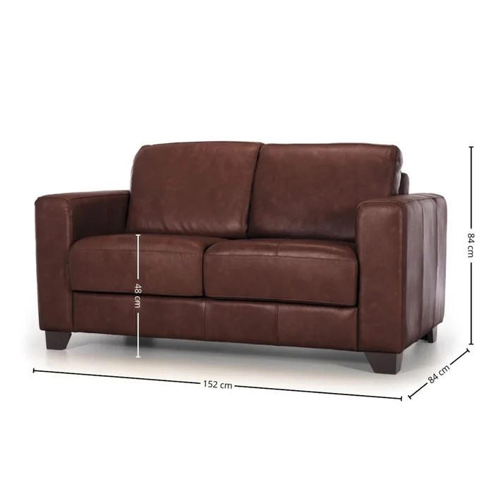 Sofá Napoli - Cuero Básico - 2 cuerpos - New Brown en Marrón - Sillones y sofás, Uruguay | NYR, vista 3