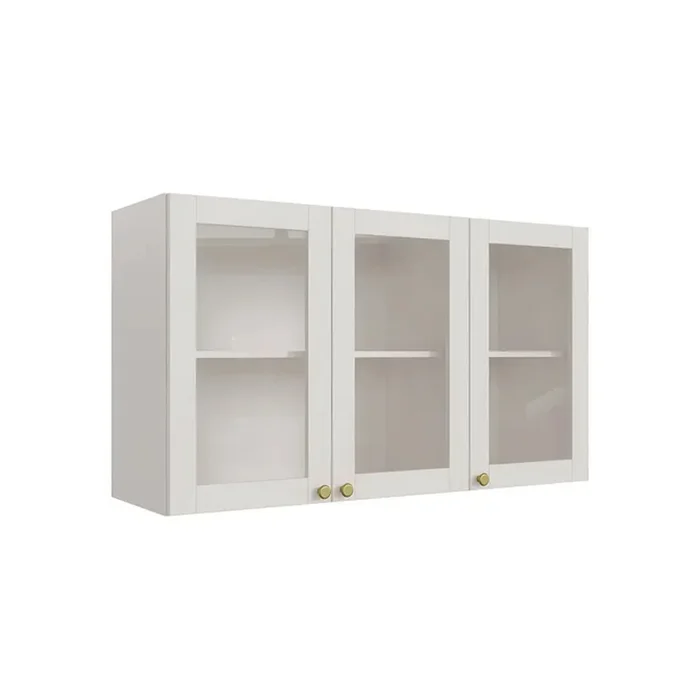 Aereo Alacena Cocina 3 Puertas Con Vidrio Mdf en Blanco - Mesas de luz, Uruguay | Soy Hogar
