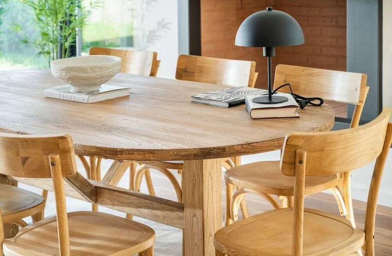 MESA COMEDOR OVAL - OLMO NATURAL - 2.20 X 1.05 MTS en Madera natural - Mesas de comedor, Uruguay | La Iberica, vista 10