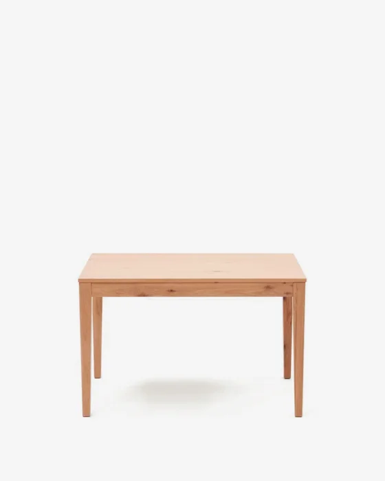 Mesa extensible Yain de chapa y madera maciza de roble - 120 (180) x 80 cm en Madera natural - Mesas de comedor, Uruguay | Kavehome, vista 8