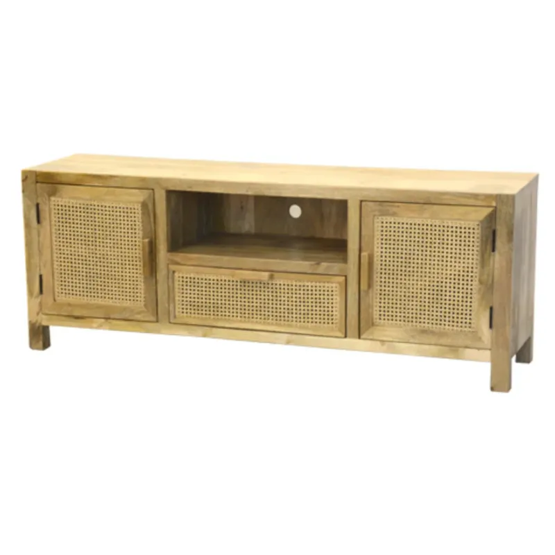 R33G Rack 190x40x60 en Madera natural - Muebles para TV, Uruguay | Victoriana