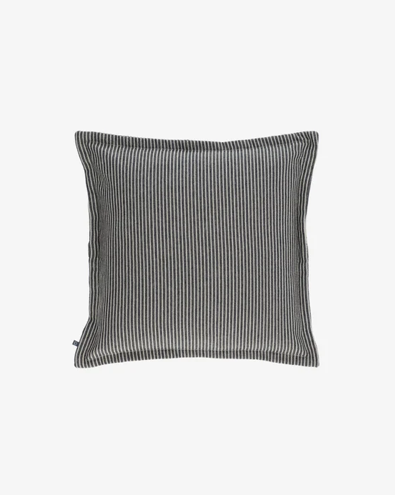 Almohadón Aleria algodón - rayas blanco y gris 45 x 45 cm en Gris - Textiles, Uruguay | Kavehome