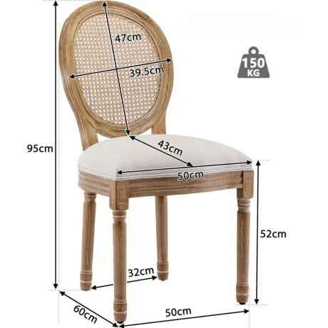 Silla Luis XV Esterillada en Beige - Sillas, Uruguay | La Cueva Muebles, vista 10