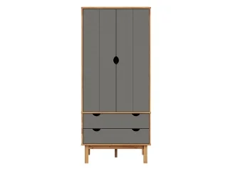 Ropero 2P, 2C y 2 estantes Mel/Gris Linea Nordica en Madera Maciza en Mel/Blanco - Roperos y placares, Uruguay | Quesal, vista 19