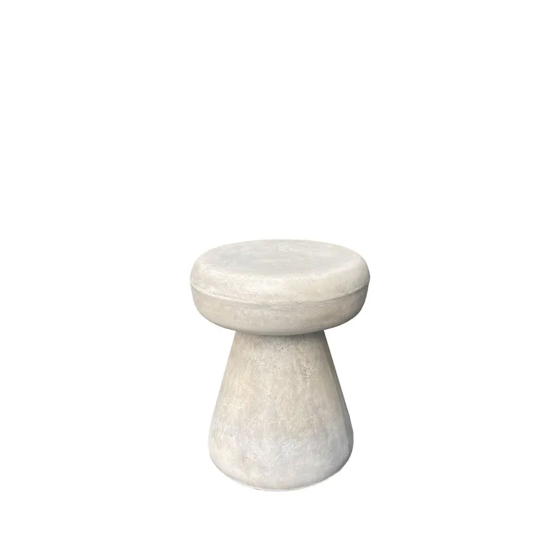 MESA LATERAL CHAMPAGNE CEMENTO 40X45 WEATHERED CREAM en Blanco - Muebles para el exterior, Uruguay | Masinfinito Casa