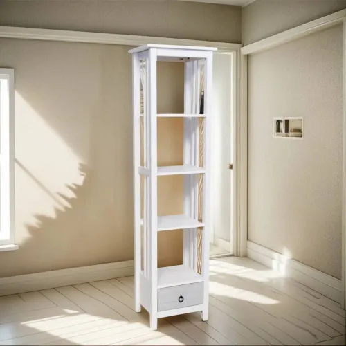 Estantería Biblioteca Linea Flora chica - Blanco en Blanco - Bibliotecas, Uruguay | Nario Hogar