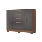 Comoda Cajonera Dormitorio 4 Cajones 2 Puertas