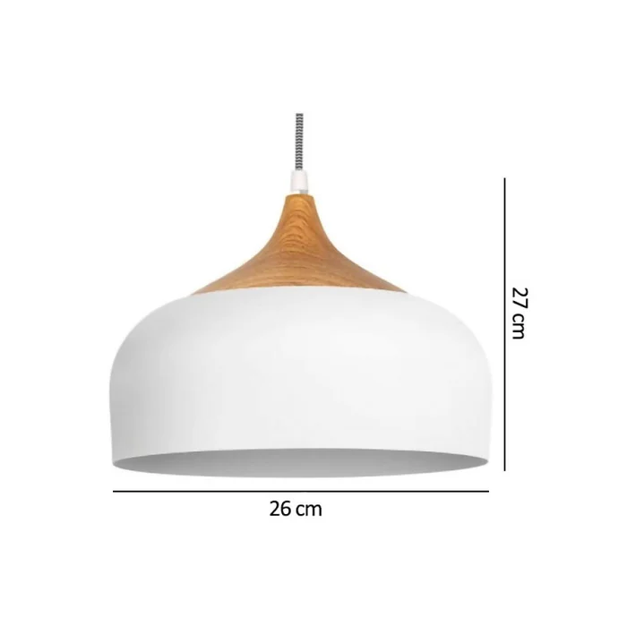 Lámpara Colgante Nórdica Blanca ø 26 cm en Blanco - Lámparas colgantes, Uruguay | Serlux, vista 5