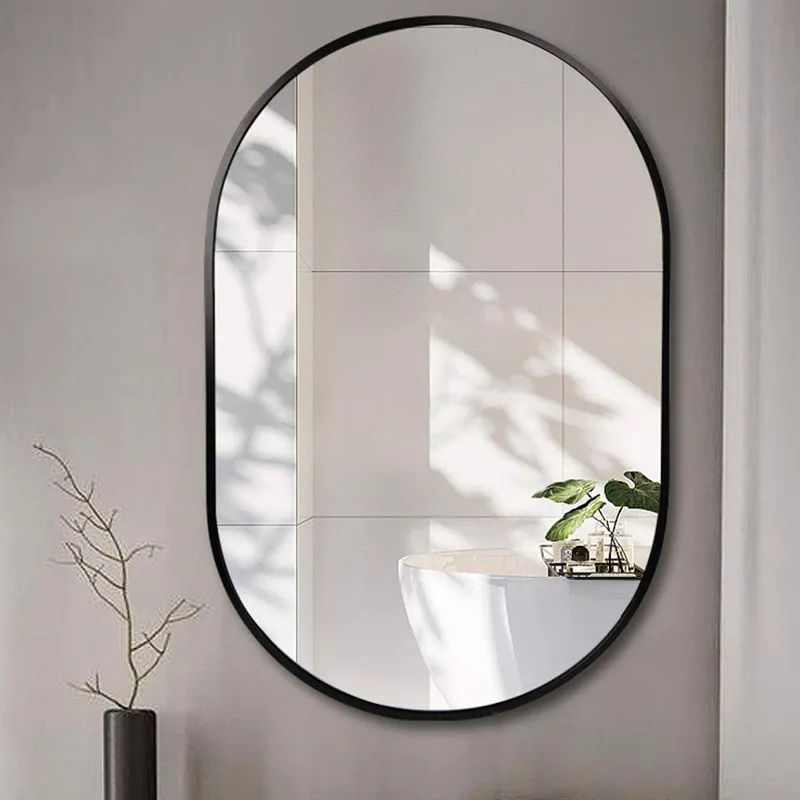 Espejo Oval negro 70x100cm en Negro - Espejos, Uruguay | Alta Gracia Deco