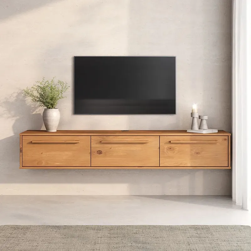 Rack TV 180CM Suspendido/Flotante Trega - Madera Maciza - Muebles para TV, Uruguay | Balton