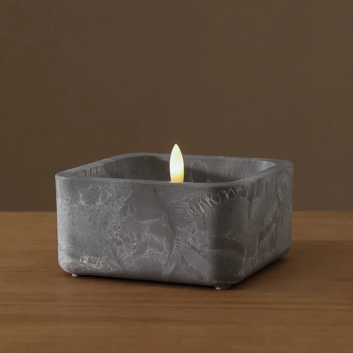 Vela Led Cuadrada 12×12 en Gris - Velas y Portavelas, Uruguay | Tiendas Montevideo