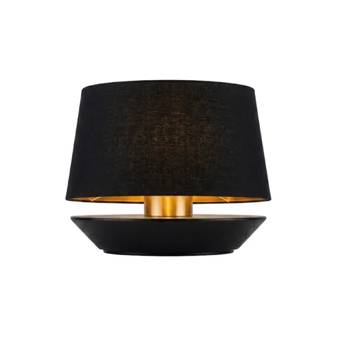 Lampara de Mesa Mini – Madera Negro / Lino Negro en Negro - Lámparas de mesa, Uruguay | Berna home