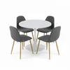 Juego de Comedor Bari Vita – Mesa Redonda con 4 Sillas - Blanco y Grafito en Blanco - Mesas de comedor, Uruguay | NYR, vista 1 de 5
