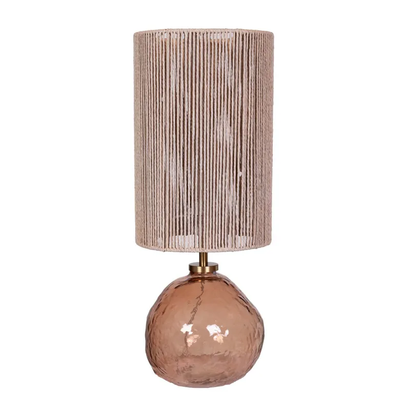 Lámpara De Mesa Vidrio Natural-beige Ml241206 en Beige - Lámparas de mesa, Uruguay | Divino