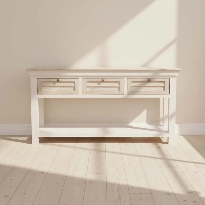 Consola Madera-de-mango Natural-beige Costa Natural Blanco en NATURAL BLANCO - Mesas de living, Uruguay | Divino