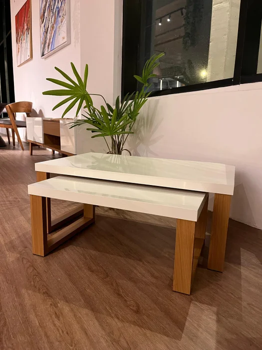 Conjunto de Mesas Ratonas Industrial 100% MDF - Linea Factory en Madera natural - Mesas de living, Uruguay | Balton, vista 3