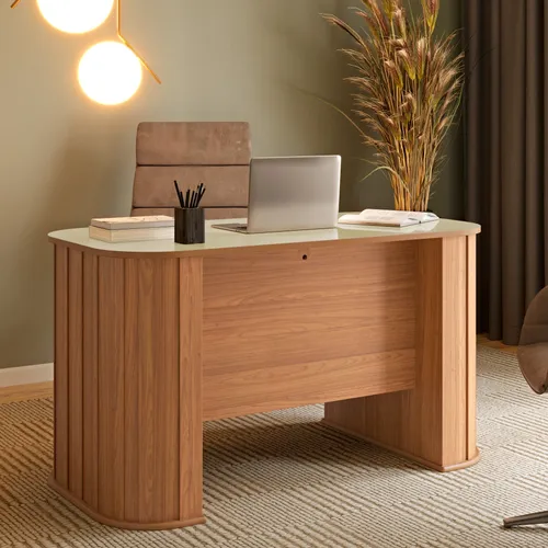 Escritorio Munich Curvo Mesa de Oficina C/1 Cajon 135cm 100% MDF - Escritorios y sillas de escritorio, Uruguay | Balton