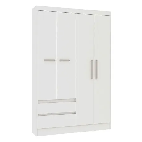 Ropero 4 puertas - Blanco en Blanco - Roperos y placares, Uruguay | La Cueva Muebles
