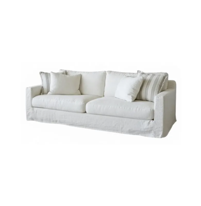SOFA BISCARROSSE BLANCO LINO FRANCES 4 CUERPOS 240CM en Blanco - Sillones y sofás, Uruguay | Masinfinito Casa