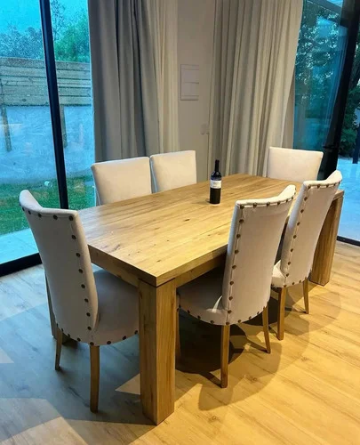 Juego Comedor Madera Maciza 180x90 6 Sillas De Vestir- Ozark A Eleccion en Madera natural - Mesas de comedor, Uruguay | Ozark Home, vista 7