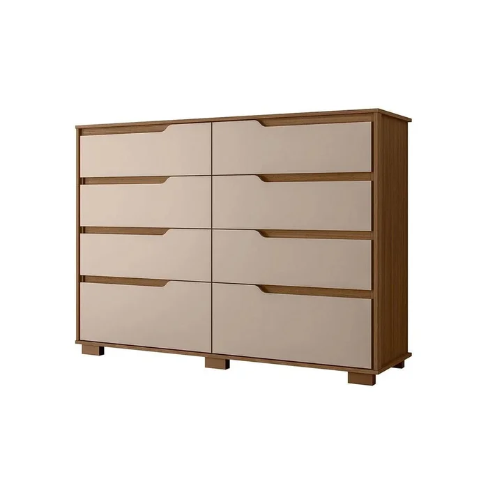 Comoda Cajonera 8 Cajones Combinada Con Patas Dormitorio en CARVALHO/FENDI - Cómodas, Uruguay | Soy Hogar